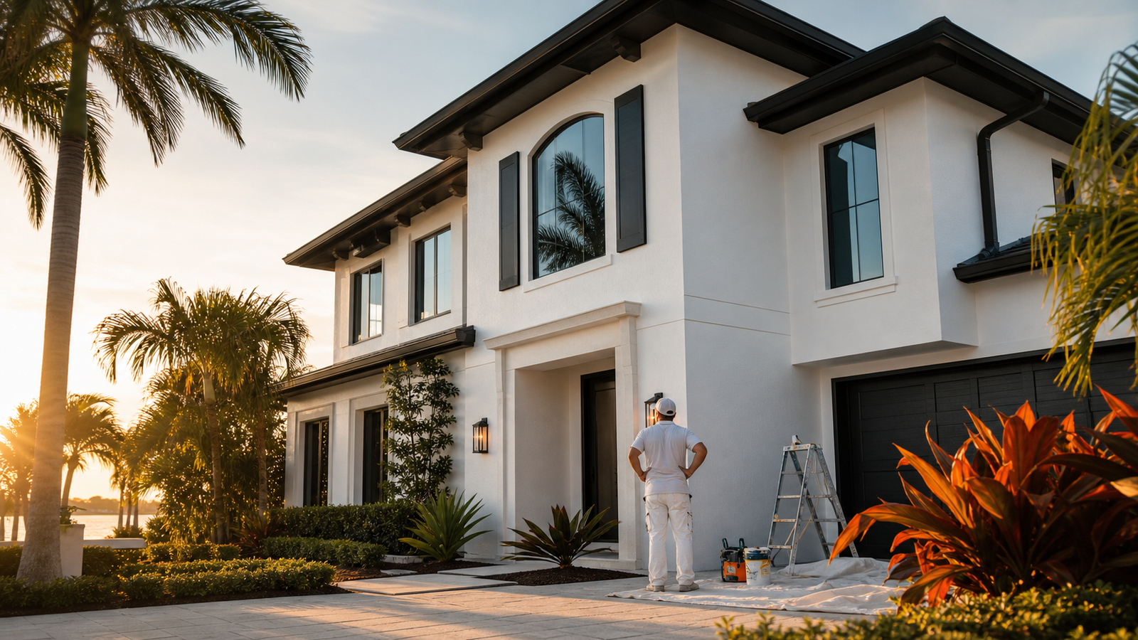 Freshly painted Florida home exterior